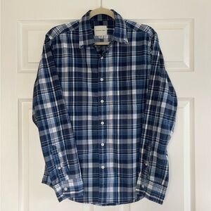 American Eagle Outfitters Navy and White Plaid Shirt